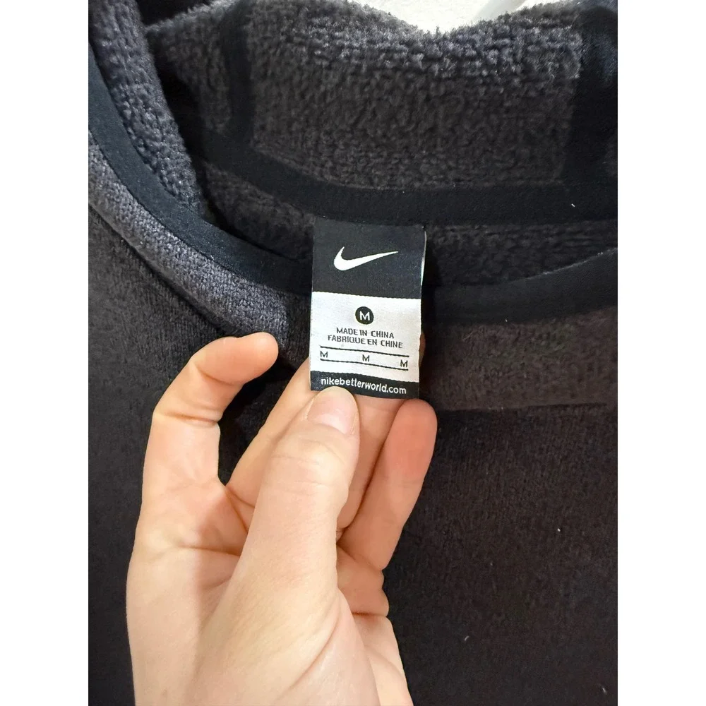 Nike Women's Cowl Neck Fleece‎ Hoodie Gray Medium Zip Pocket Pullover
